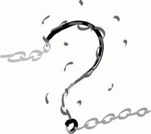 A bursting chain in the form of a question mark linking to answers